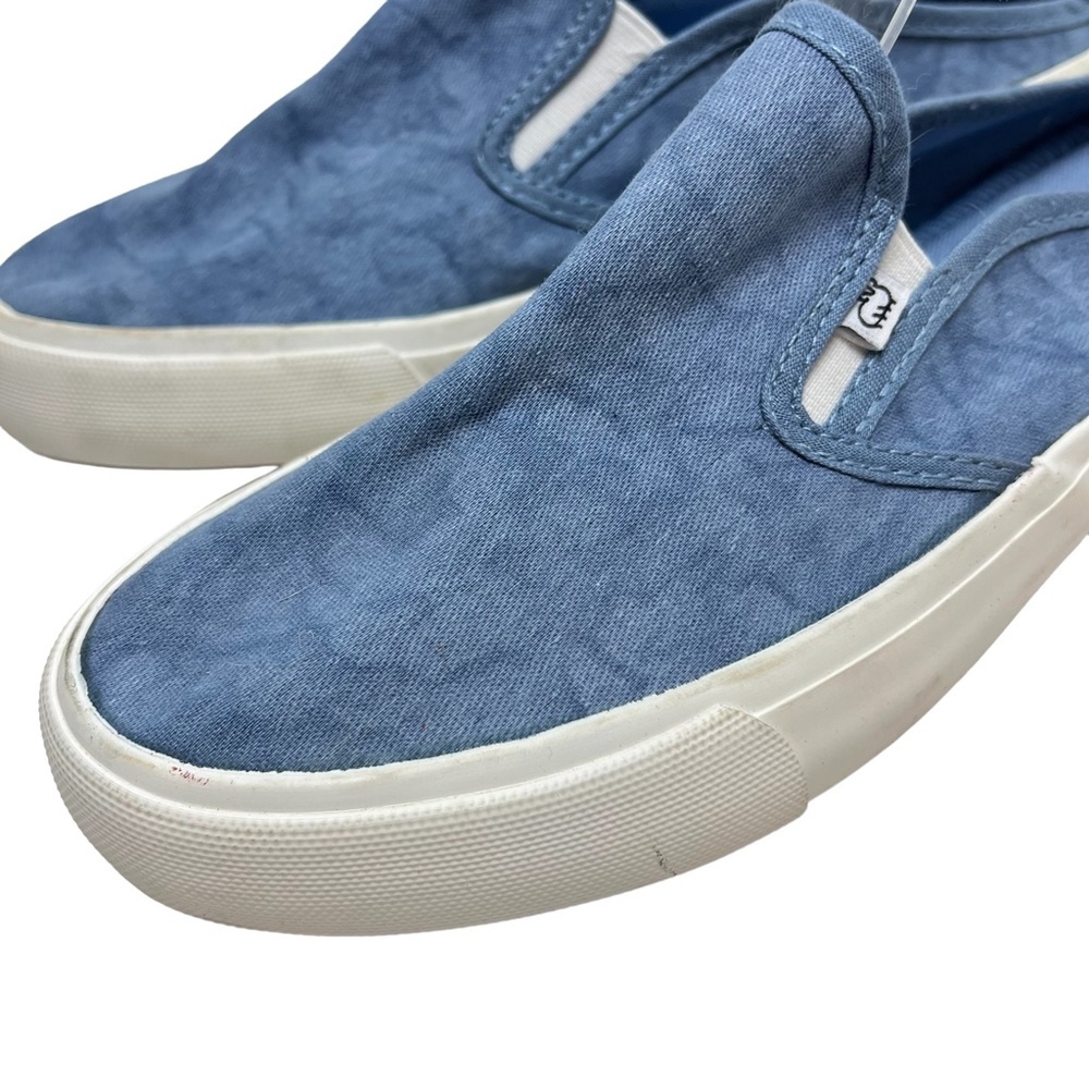 LAM Blue Canvas White Wall Loafers Slip On Mules Flats Casual Shoes sz 7.5 - Picture 9 of 16